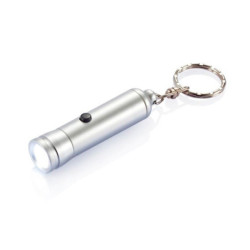 Llavero linterna LED plateado personalizado para empresas