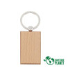 Llavero rectangular de bambú personalizado para empresas