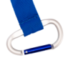 Llavero lanyard detalle mosquetón azul