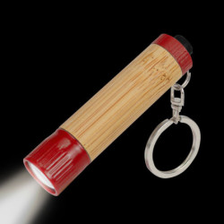 Llavero linterna de bambú rojo encendido
