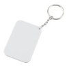 Llavero rectangular blanco para sublimación vista frontal