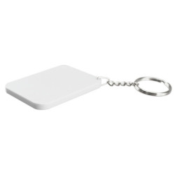 Llavero rectangular blanco para sublimación vista lateral